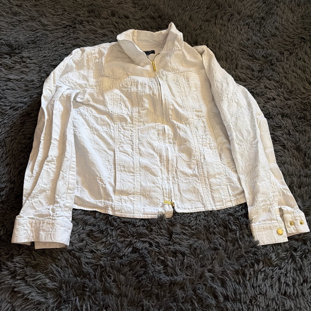 Jones New York White Jean Jacket